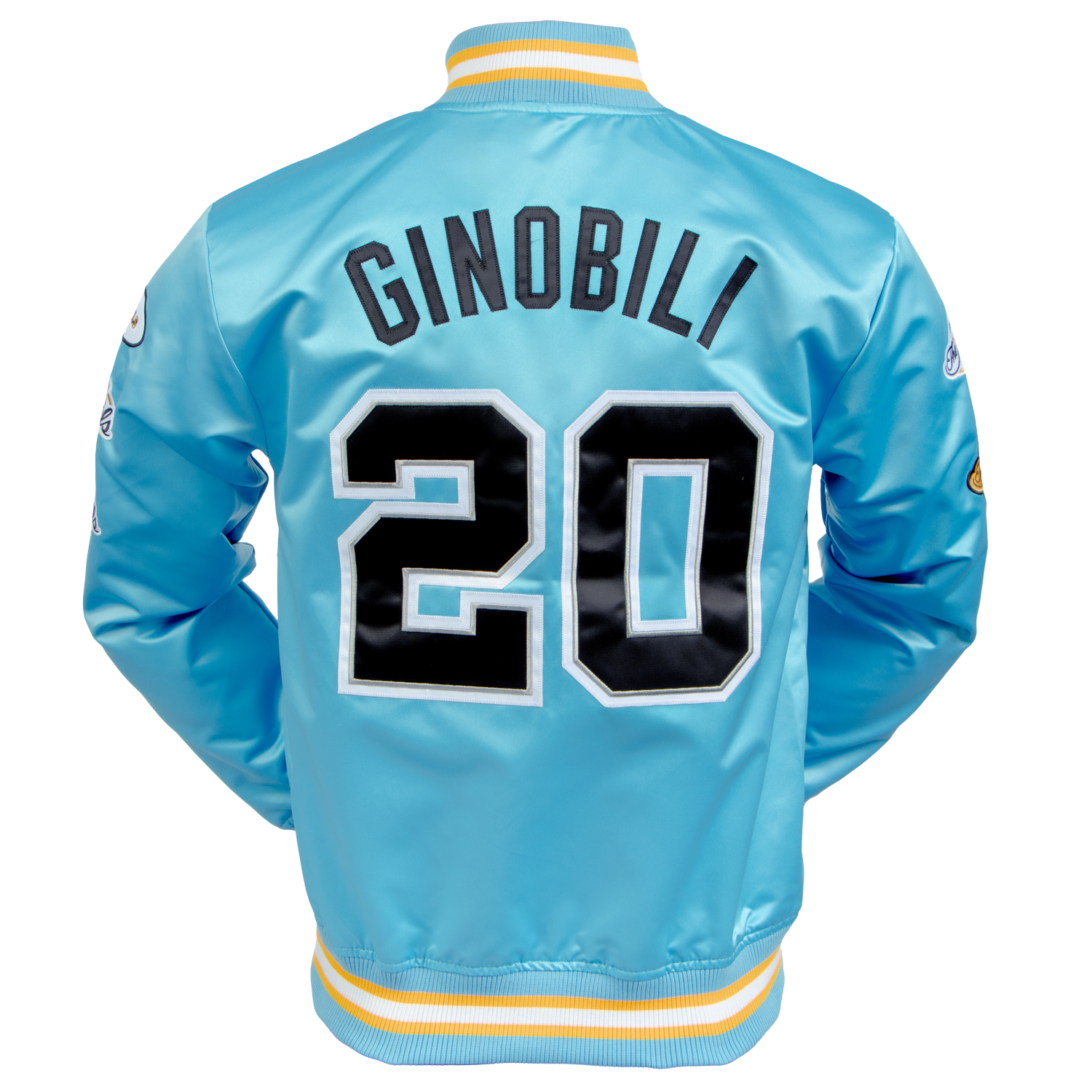 San Antonio Spurs Men's Mitchell and Ness Manu Ginobili Varsity Celebration  Jacket - White - The Official Spurs Fan Shop