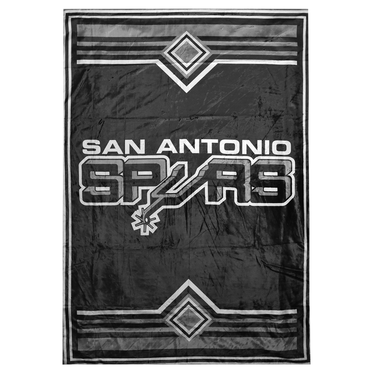 記念グッズ Spurs Retro Crest Knitted Blanket San Antonio Spurs Bleacher Creature Classic Black and Gray Blanket