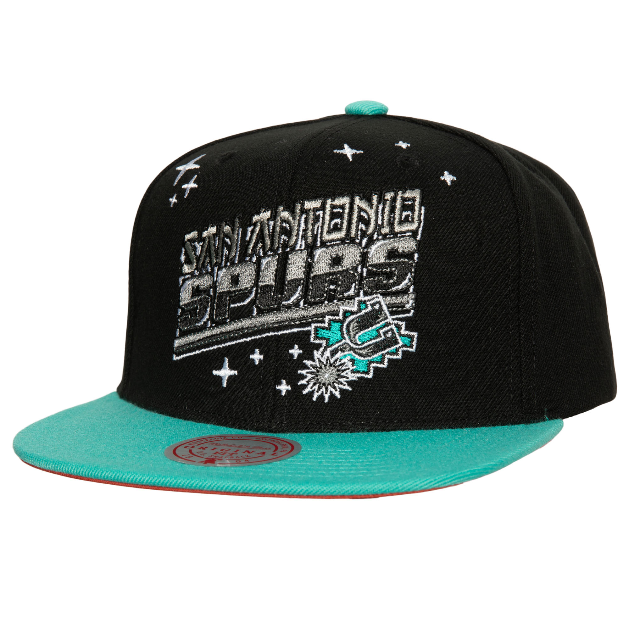 Mitchell & Ness White/Teal San Antonio Spurs Hardwood Classics 50th Anniversary Snapback Hat