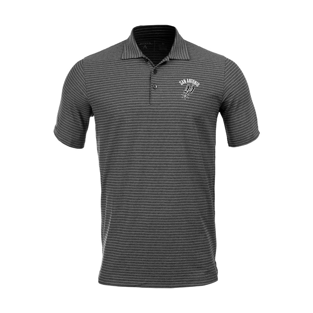 San Antonio Spurs Men's Antigua Esteem Polo - Dark Gray