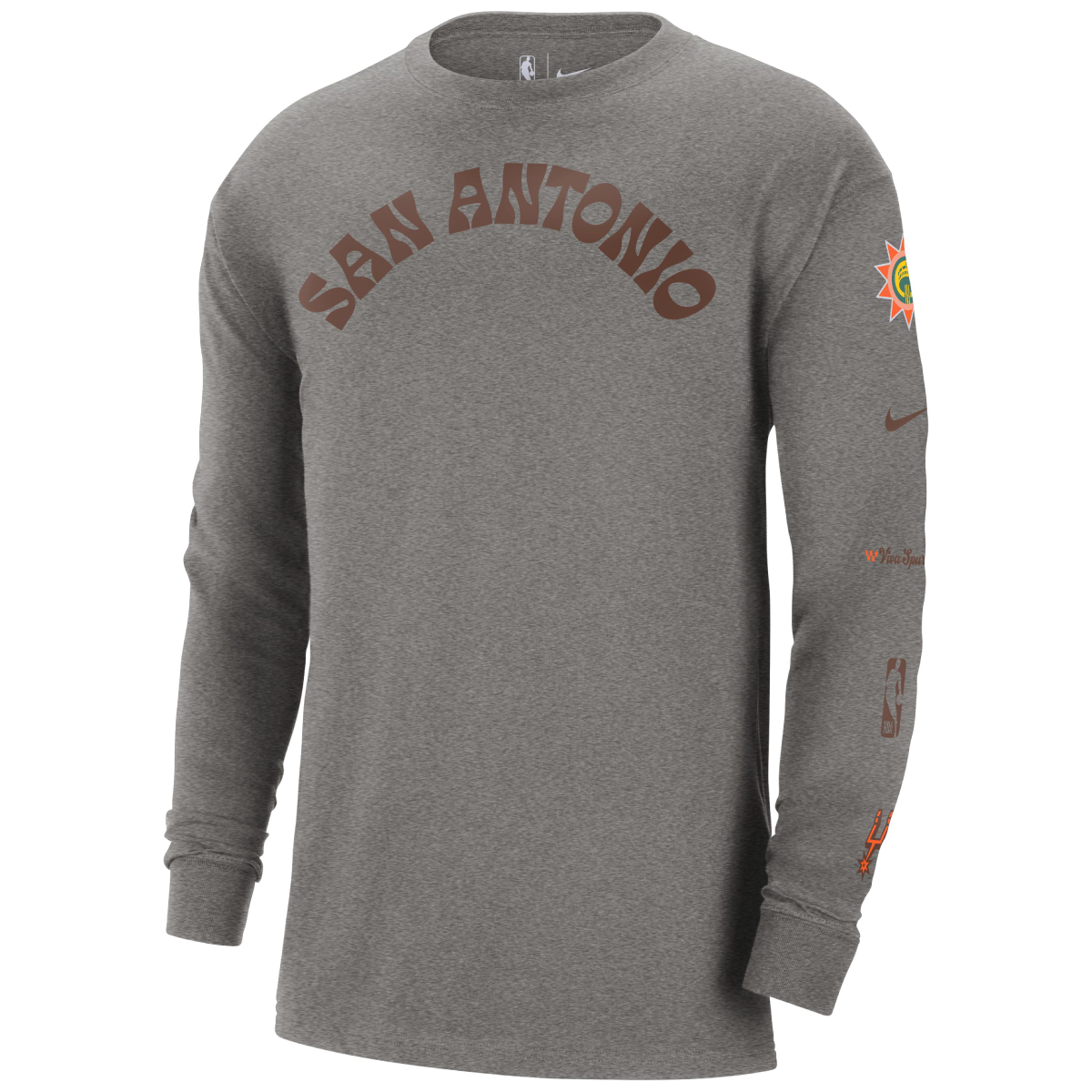 San Antonio Spurs Men's Nike 2023-2024 City Edition Gray M90 Long Sleeve  Shirt