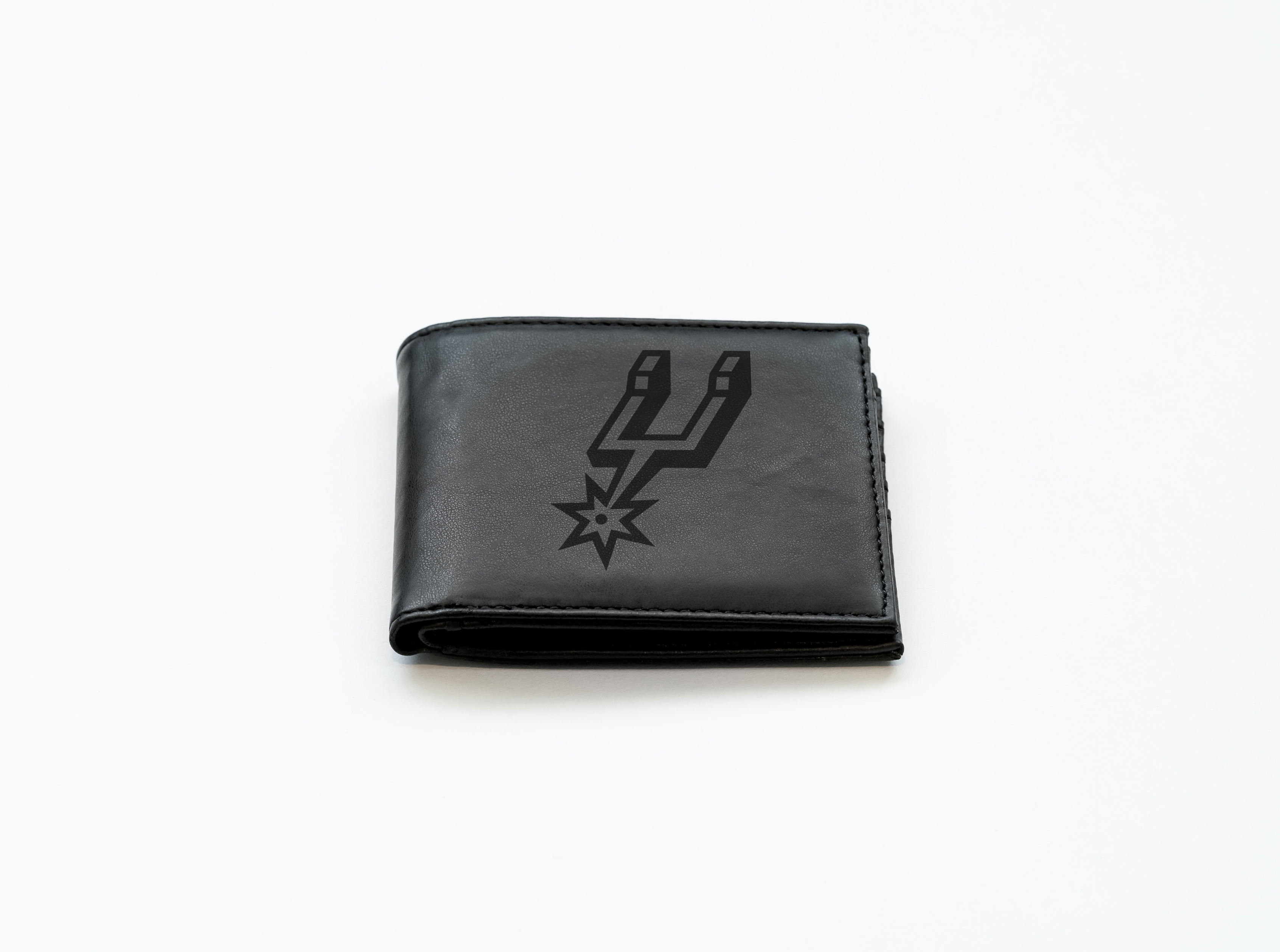 San Antonio Spurs Rico Laser Engraved Billfold Wallet - Black