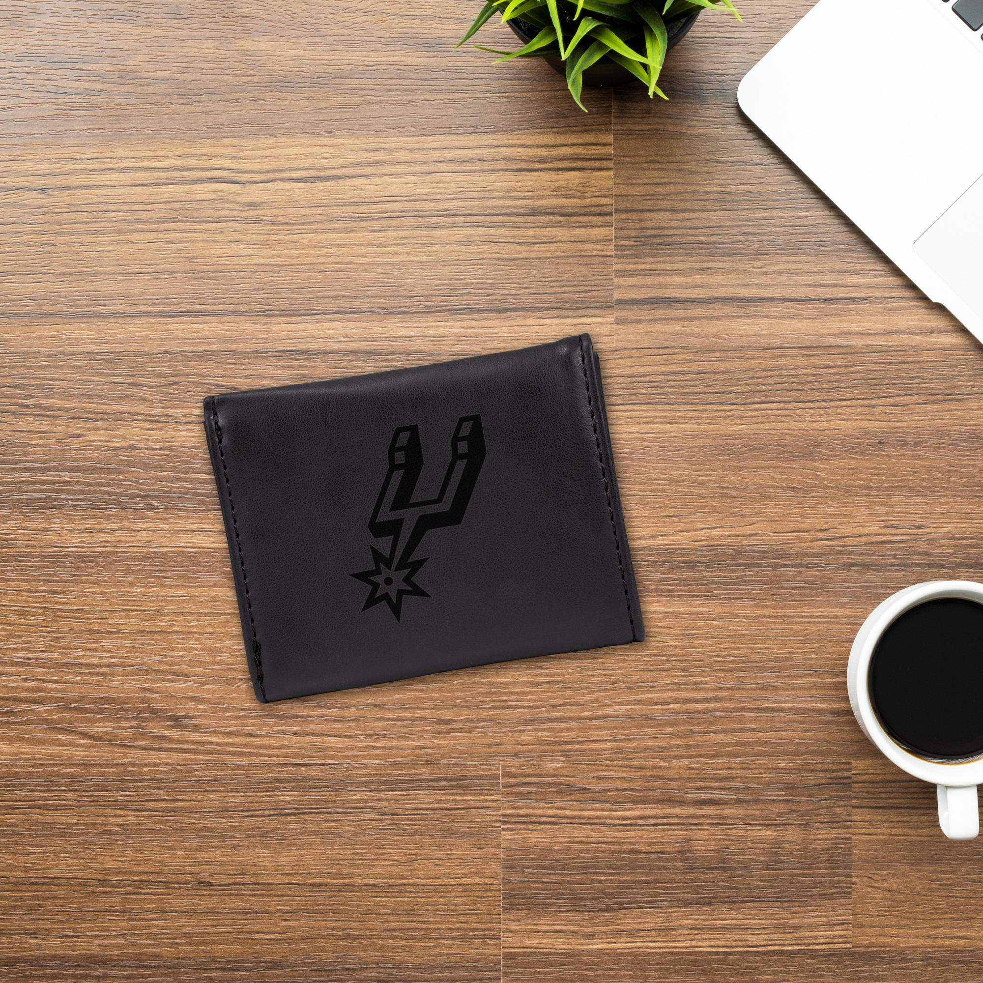 San Antonio Spurs Rico Laser Engraved Trifold - Black
