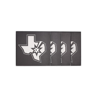 San Antonio Spurs Texas State Logo Black Ceramic Coaster Set - The