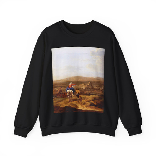 BERCHEM, Nicolaes - Italian Landscape with Mountain Plateau (detail) (Artwork) Crewneck Sweatshirt