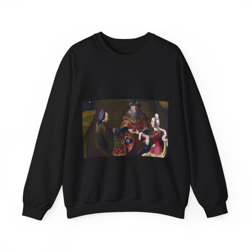 LEYDEN, Lucas van - Lot's Daughters make their Father drink Wine (Artwork) Crewneck Sweatshirt