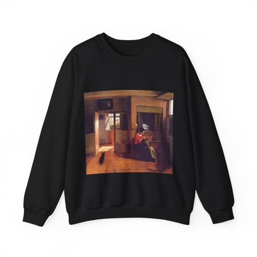HOOCH, Pieter de - A Mother and Child with Its Head in Her Lap (Artwork) Crewneck Sweatshirt