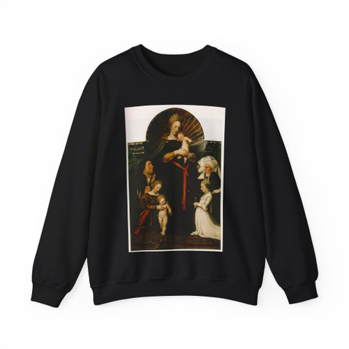 HOLBEIN, Hans the Younger -  The Virgin And Child with the Family of Burgomaster (Artwork) Crewneck Sweatshirt