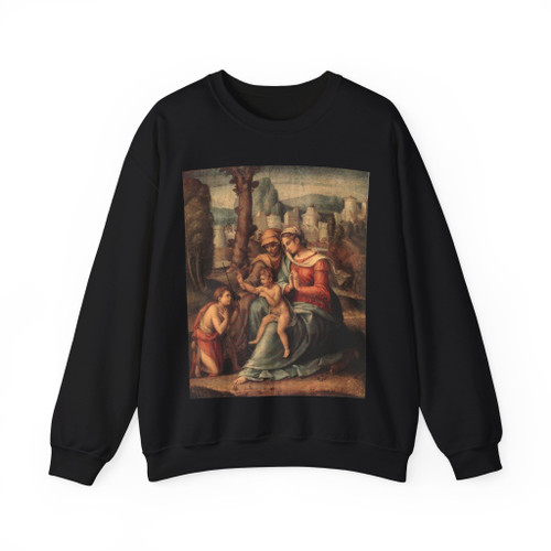 BACCHIACCA - Madonna with Child, St Elisabeth and the Infant St John the Baptist (Artwork) Crewneck Sweatshirt