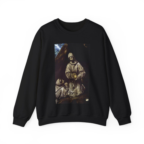 GRECO, El -1601-1605- St Francis and Brother Leo Meditating on Death (Artwork) Crewneck Sweatshirt
