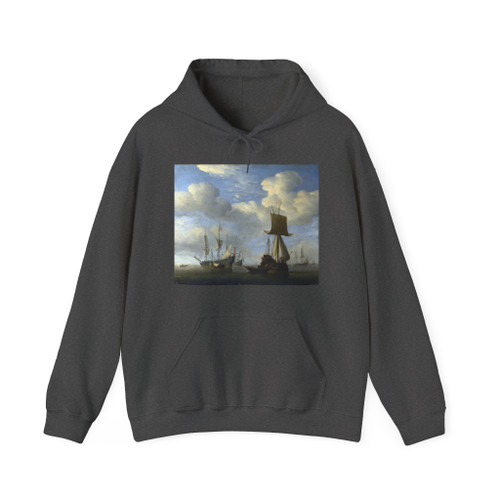 VELDE, Willem van de, the Younger - An English Vessel and Dutch Ships Becalmed (Artwork) Hoodie