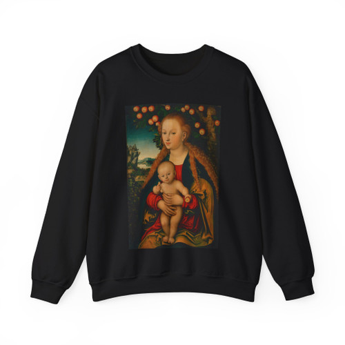CRANACH, Lucas the Elder - The Virgin and Child Under an Apple Tree (Artwork) Crewneck Sweatshirt