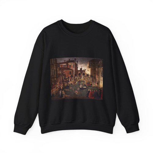 BELLINI, Gentile - Miracle of the Cross at the Bridge of San Lorenzo (Artwork) Crewneck Sweatshirt