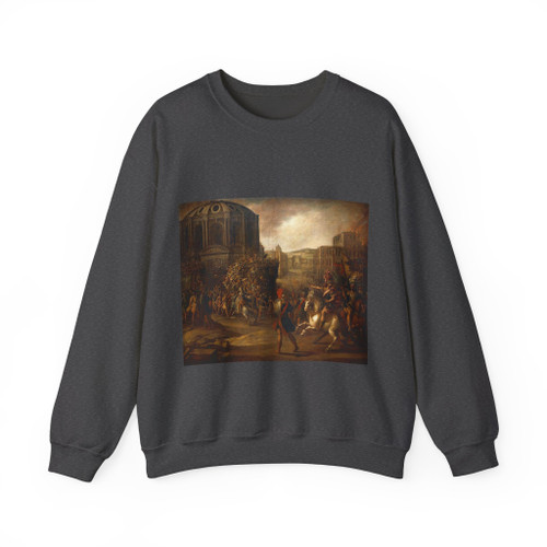 CORTE, Juan de la - Battle Scene with a Roman Army Besieging a Large City (Artwork) Crewneck Sweatshirt