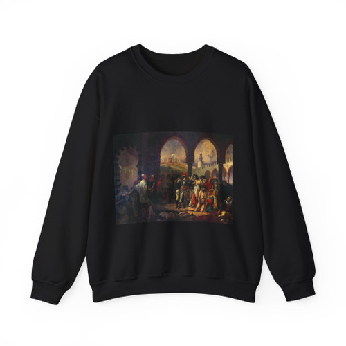 GROS, Antoine-Jean - Napoleon Bonaparte Visiting the Plague-stricken at Jaffa (Artwork) Crewneck Sweatshirt