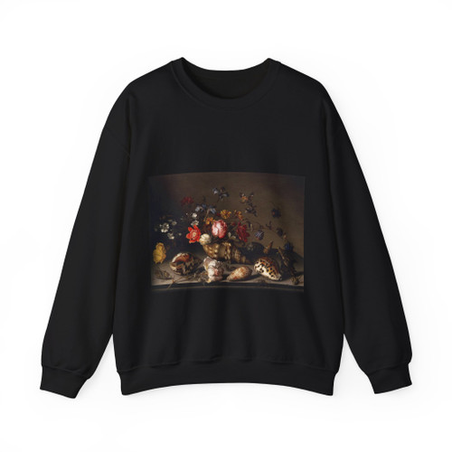 AST, Balthasar van der - Still-Life of Flowers, Shells, and Insects (Artwork) Crewneck Sweatshirt