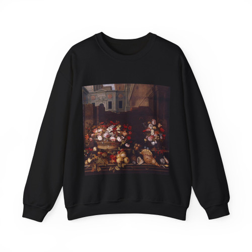 AST, Balthasar van der - Still-Life with Flowers, Fruit, and Shells (Artwork) Crewneck Sweatshirt