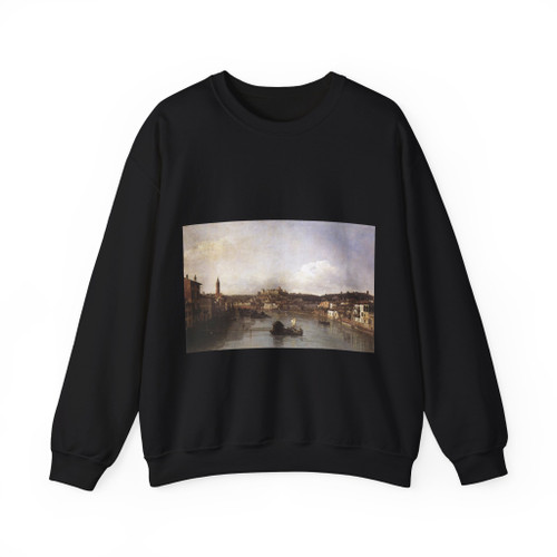 BELLOTTO, Bernardo - Italy - View of Verona and the River Adige from the Ponte Nuovo (Artwork) Crewneck Sweatshirt