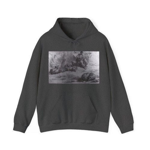 VELDE, Adriaen van de - Seated Woman with a Basket and Livestock (Artwork) Hoodie