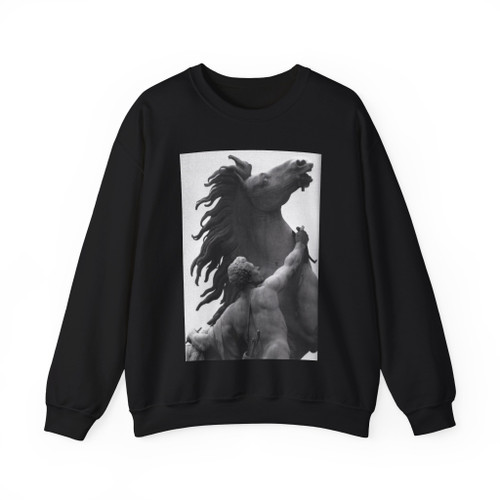 COUSTOU, Guillaume I - Horse Tamer from Marly-le-Roi (detail) (Artwork) Crewneck Sweatshirt