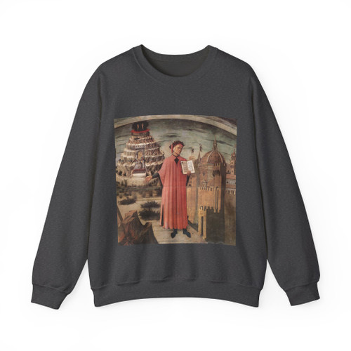 DOMENICO di Michelino - Dante Illuminating Florence with his Poem (detail) (Artwork) Crewneck Sweatshirt