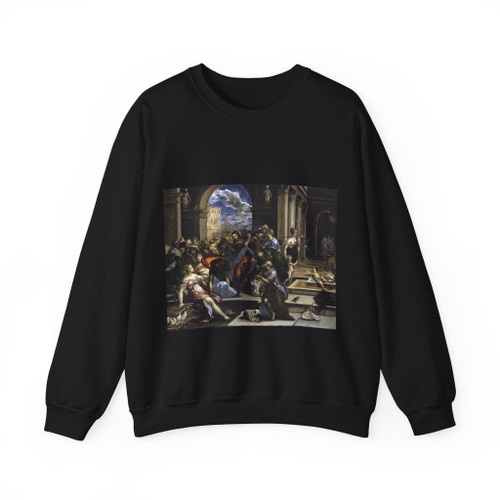 GRECO, El -1567-70-Venice- The Purification of the Temple (Artwork) Crewneck Sweatshirt