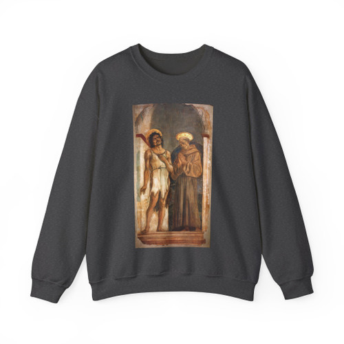 DOMENICO Veneziano - St John the Baptist and St Francis (Artwork) Crewneck Sweatshirt