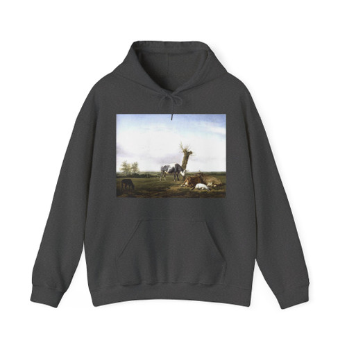 VELDE, Adriaen van de - Cattle and Goats in a Meadow (Artwork) Hoodie