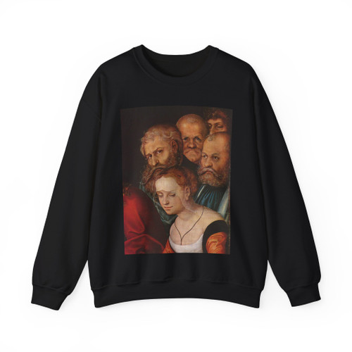 CRANACH, Lucas the Elder - Christ and the Adulteress (detail) (Artwork) Crewneck Sweatshirt
