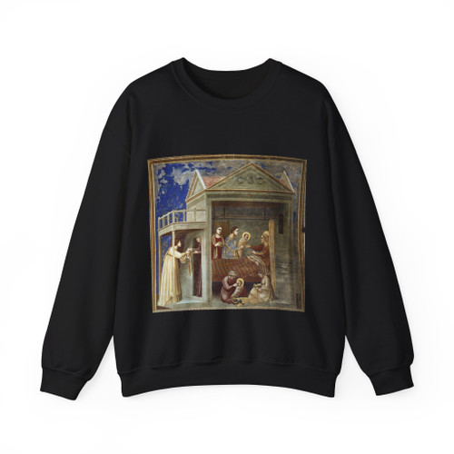 GIOTTO di Bondone - 1. The Birth of the Virgin (Artwork) Crewneck Sweatshirt