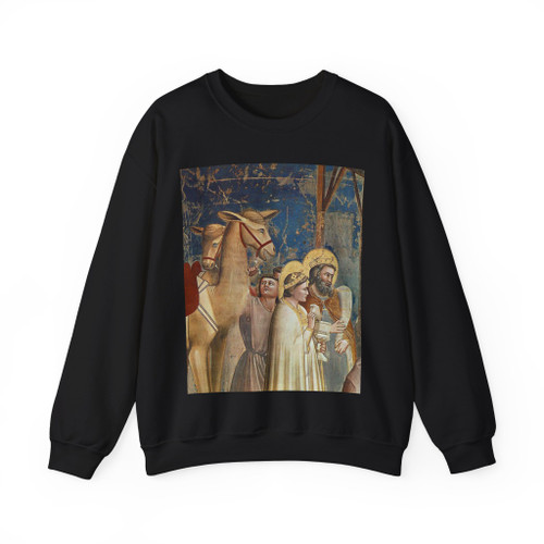 GIOTTO di Bondone - 2. Adoration of the Magi (detail) (Artwork) Crewneck Sweatshirt