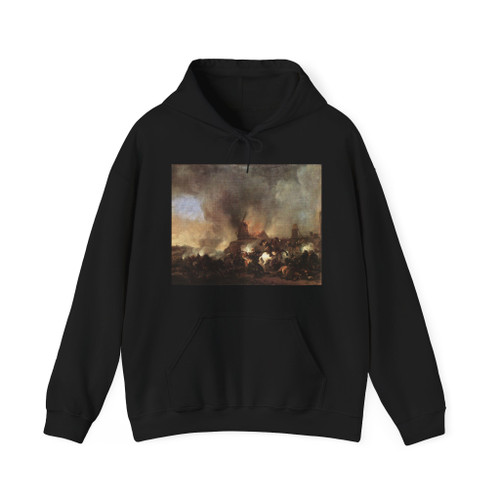 WOUWERMAN, Philips - Cavalry Battle in front of a Burning Mill (Artwork) Hoodie