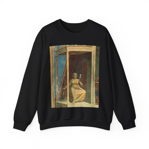 GIOTTO di Bondone - 3. Annunciation to St Anne (detail) (Artwork) Crewneck Sweatshirt