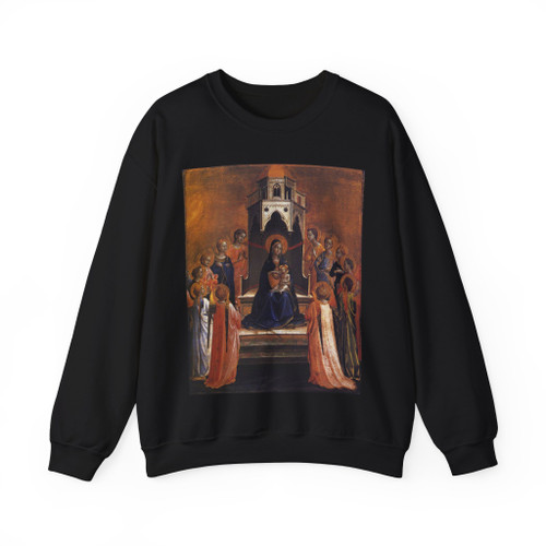 ANGELICO, Fra - Virgin and Child Enthroned with Twelve Angels (Artwork) Crewneck Sweatshirt
