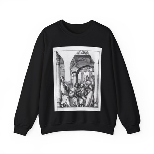 HOLBEIN, Hans the Younger -drawings- Leaina Before the Judges (Artwork) Crewneck Sweatshirt