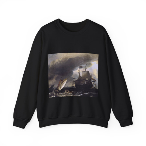 BACKHUYSEN, Ludolf - Dutch Vessels on the Sea at Amsterdam (Artwork) Crewneck Sweatshirt