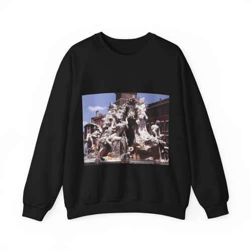 BERNINI, Gian Lorenzo - 1650 - Fountain of the Four Rivers (Artwork) Crewneck Sweatshirt