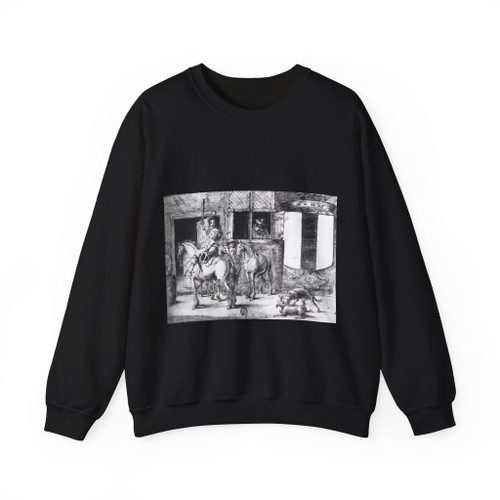 BRAMER, Leonaert - Graphics - Soldiers with Horses before a House (Artwork) Crewneck Sweatshirt