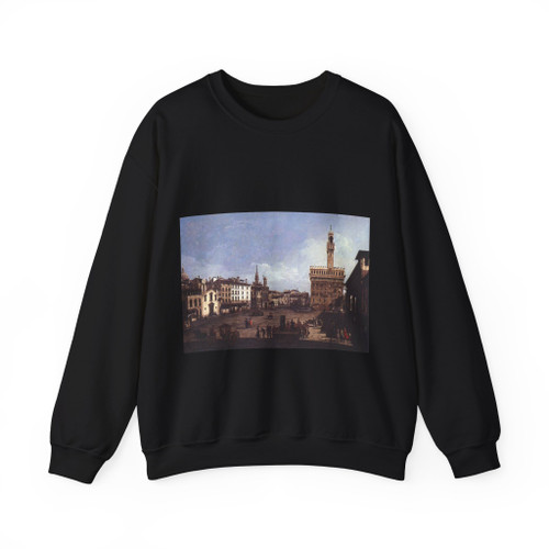 BELLOTTO, Bernardo - Italy - The Piazza della Signoria in Florence (Artwork) Crewneck Sweatshirt