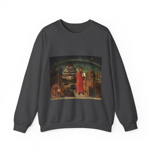 DOMENICO di Michelino - Dante and the Three Kingdoms (Artwork) Crewneck Sweatshirt