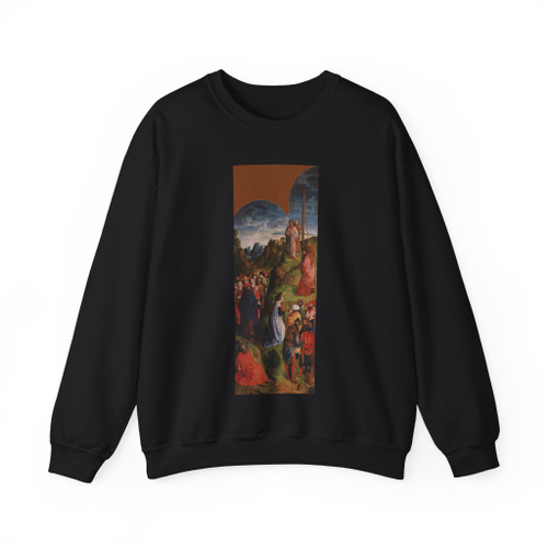 GOES, Hugo van der - Calvary Triptych (right wing) (Artwork) Crewneck Sweatshirt