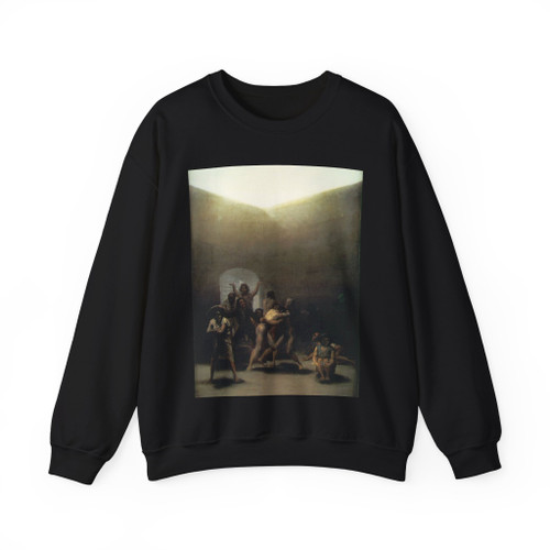 GOYA Y LUCIENTES, Francisco de - Yard With Lunatics (Artwork) Crewneck Sweatshirt