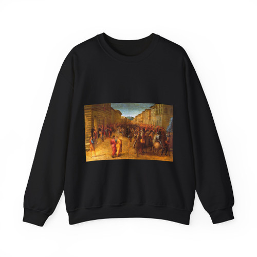 GRANACCI, Francesco - Entry of Charles VIII into Florence (Artwork) Crewneck Sweatshirt