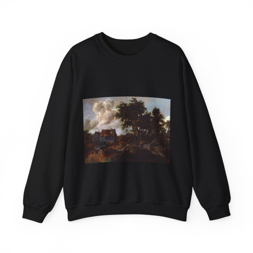 HOBBEMA, Meyndert - A Watermill beside a Woody Lane (Artwork) Crewneck Sweatshirt