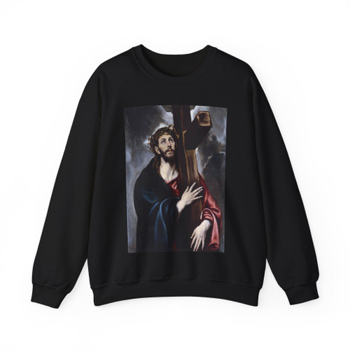 GRECO, El -1586-90- Christ Carrying the Cross (Artwork) Crewneck Sweatshirt