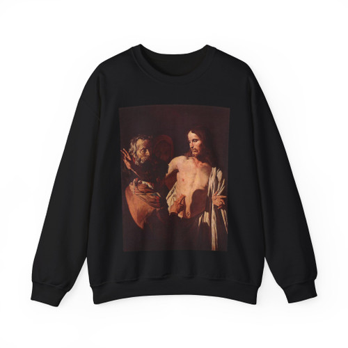 HONTHORST, Gerrit van - The Incredulity of St Thomas (Artwork) Crewneck Sweatshirt