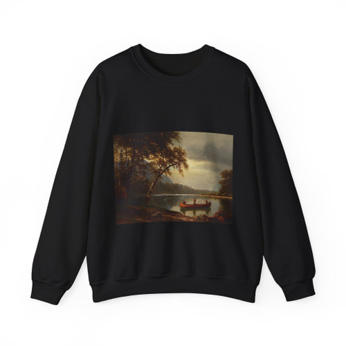 BIERSTADT, Albert - Salmon Fishing on the Cascapediac River (Artwork) Crewneck Sweatshirt