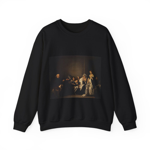 GREUZE, Jean-Baptiste - The Widow and Her Priest (Artwork) Crewneck Sweatshirt