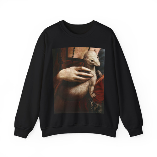 LEONARDO da Vinci - Portrait of Cecilia Gallerani (detail) (Artwork) Crewneck Sweatshirt