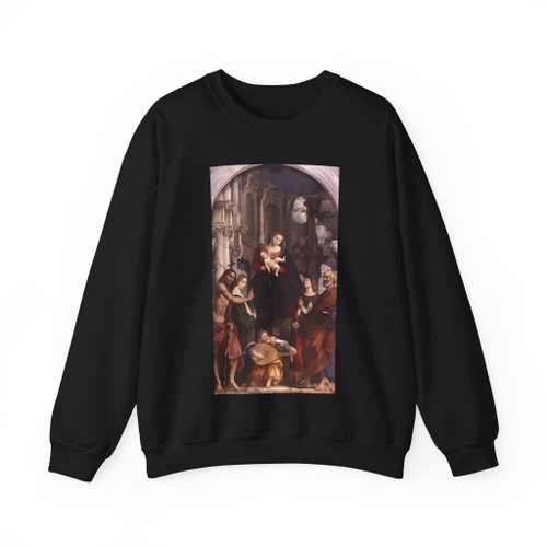 PORDENONE Giovanni Antonio - Madonna and Child Enthroned with Saints (Artwork) Crewneck Sweatshirt